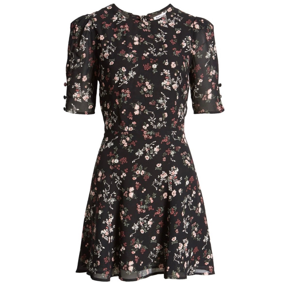 NWT Reformation Bard Puff Sleeve Floral Mini Dress Size 2 Jolene